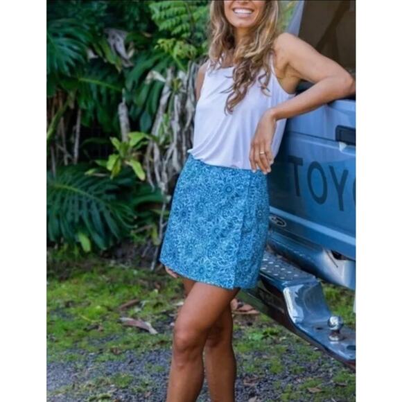 RipSkirt Hawaii Large Tuscan Blue Wrap Beach Cover Resortwear Length 2 Pockets - Picture 1 of 10